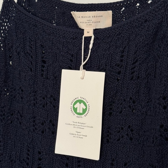 Sézane Jordie Crochet Top in Navy Blue - Picture 4 of 6